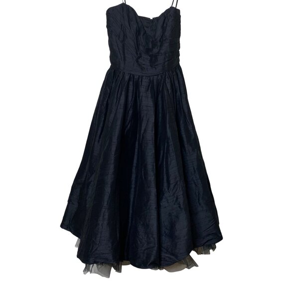 ABS Allen Schwartz Dresses & Skirts - Vintage Y2K ABS by Allen Schwartz Black Silk Strapless Evening Gown Sz 2